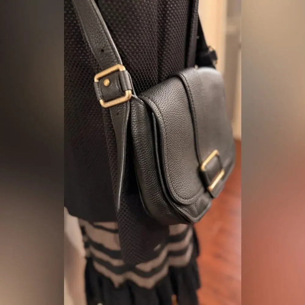 Michael Kors Black Crossbody Bag with Gold Accents
